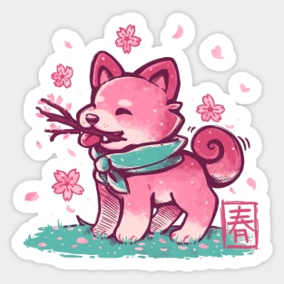 Spring Time Shiba Sticker